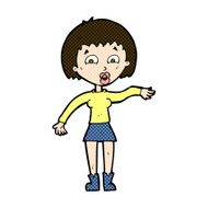 comic cartoon surprised woman N51