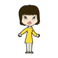 comic cartoon woman with open arms N23