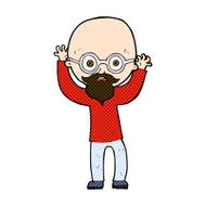 comic cartoon stressed bald man N3