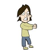 comic cartoon shocked man N25