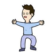comic cartoon man panicking N12