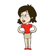 comic cartoon woman with hands on hips N46