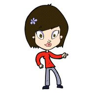 comic cartoon pretty woman pointing N9