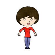 comic cartoon woman shrugging shoulders N107