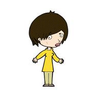 comic cartoon woman shrugging shoulders N108