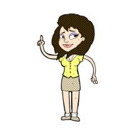 comic cartoon pretty woman with idea N18
