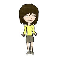 comic cartoon woman shrugging shoulders N109