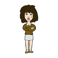 comic cartoon tough woman with folded arms N3
