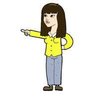 comic cartoon pretty woman pointing N10