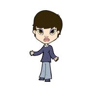 comic cartoon woman shrugging shoulders N111