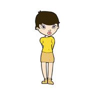 comic cartoon shy woman N11