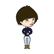 comic cartoon woman considering N3