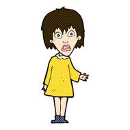 comic cartoon shocked woman N21