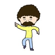 comic cartoon seventies style man disco dancing N3