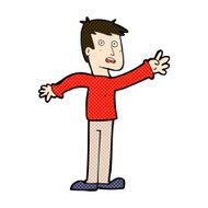 comic cartoon worried man reaching N5