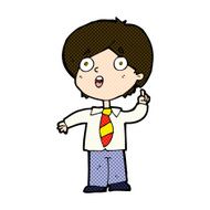 comic cartoon schoolboy answering question N3