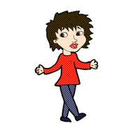 comic cartoon woman with no worries N9