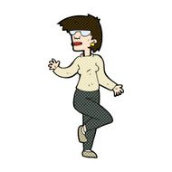 comic cartoon woman waving N73