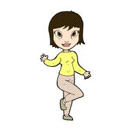 comic cartoon pretty woman waving N21