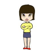 comic cartoon woman with crossed arms N11