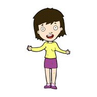 comic cartoon excited woman N29