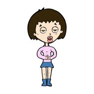 comic cartoon bored woman waiting N3