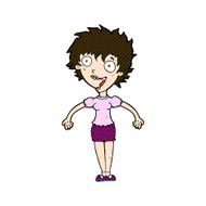 comic cartoon excited woman N30