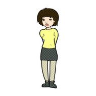 comic cartoon shy woman N12
