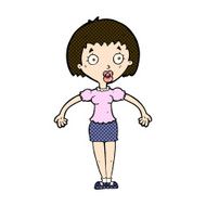comic cartoon confused woman shrugging shoulders N3