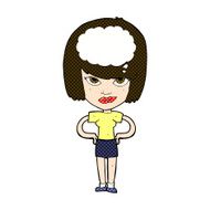 comic cartoon woman thinking N8
