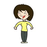 comic cartoon excited woman N32