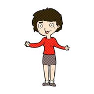 comic cartoon confused woman N21