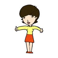 comic cartoon woman giving thumbs up symbol N16