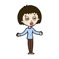 comic cartoon suspicious woman N5