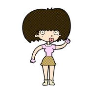 comic cartoon woman waving N74