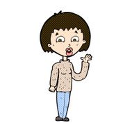comic cartoon woman waving N75
