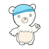 comic cartoon polar bear wearing hat