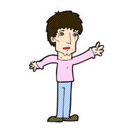 comic cartoon worried man reaching out N5