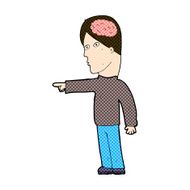 comic cartoon clever man pointing N3