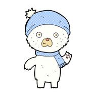 comic cartoon waving polar bear N2