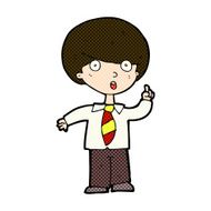 comic cartoon school boy answering question N12