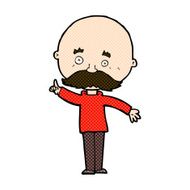 comic cartoon bald man with idea N5