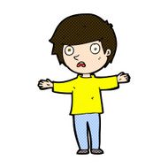 comic cartoon worried boy N7