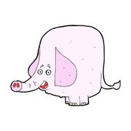 comic cartoon pink elephant