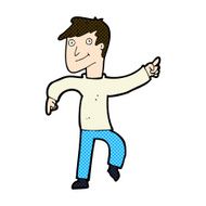 comic cartoon happy man pointing N14