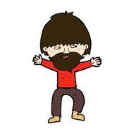 comic cartoon happy man with beard N9