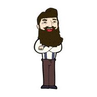comic cartoon happy man with beard N10