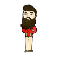 comic cartoon serious man with beard N5