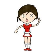 comic cartoon waitress making hand gesture N3