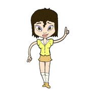 comic cartoon woman making point N5